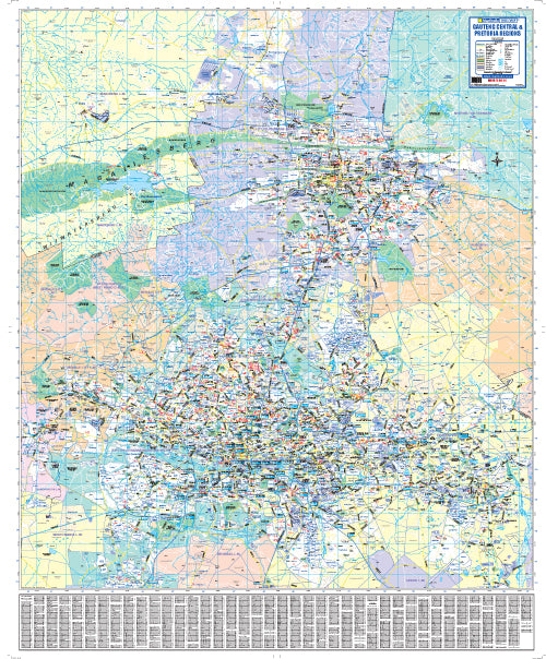 Colourful map of Gauteng with various shades and labels.