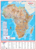 Physical map of Africa with labels and borders