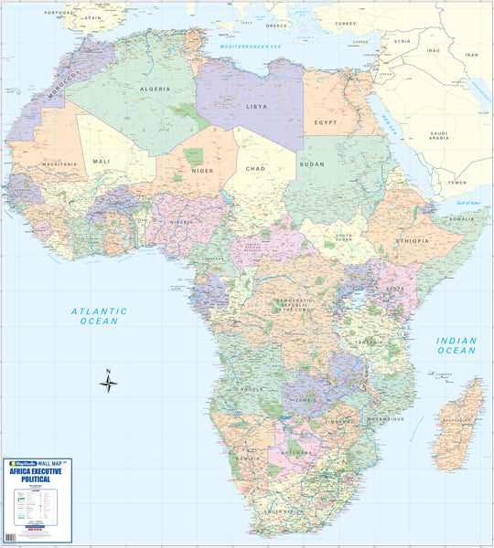 Map of Africa with political boundaries and country names.