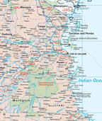Map of Tanzania with various locations labelled.