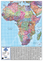 Colourful map of Africa with country boundaries.
