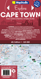 Map of Cape Town and surrounding attractions with MapStudio branding.