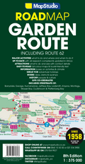Cover of a road map of the Garden Route with an inset map.