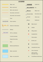 Legend for a map with various symbols and their meanings