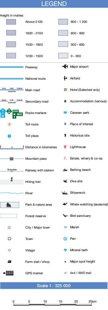 Legend for a map with symbols and text explanations