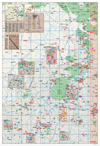 Map of Mpumalanga with various small town inset maps.