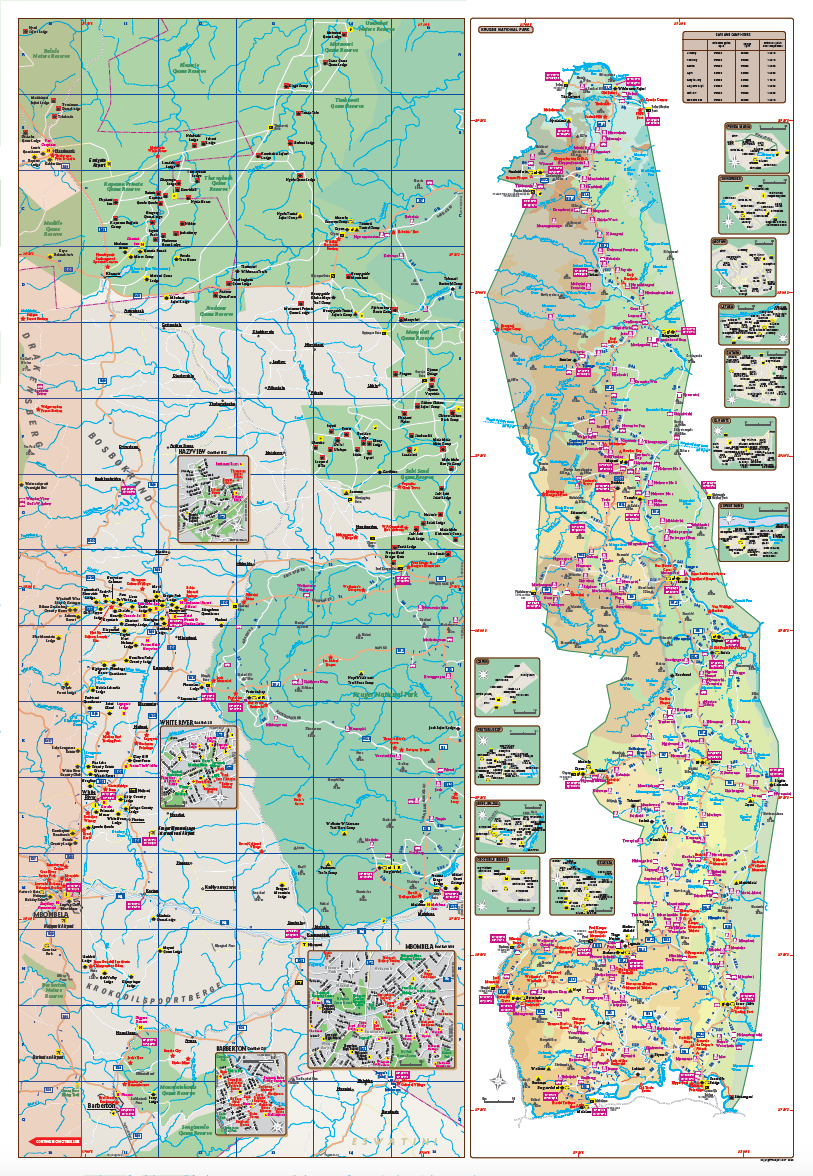 Map of the Kruger National Park.