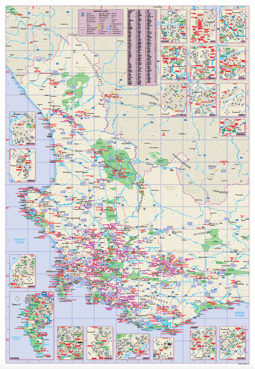Map of the Western Cape with various regions highlighted.