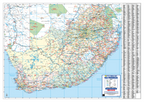 Map of South Africa with various colors and text on a white background.