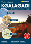 Cover of 'Visitor's Guide Kgalagadi Transfrontier Park' by MapStudio with images and text about the park.