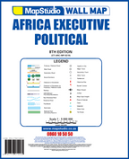 MapStudio Africa Executive Political wall map legend and contact information.