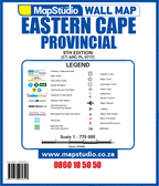 MapStudio wall map of Eastern Cape Provincial legend and scale information.