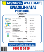 MapStudio wall map of Kwazulu-Natal Provincial legend and scale.