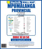 MapStudio wall map of Mpumalanga Provincial legend and contact information.
