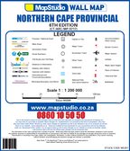 MapStudio wall map of the Northern Cape Provincial legend and scale information.