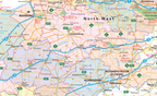 Map of North West region with various locations marked